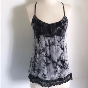 Black and Grey Marbled Tank Top